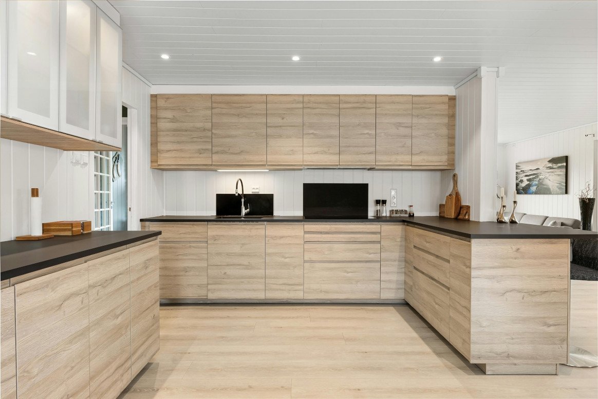 white-wooden-modular-kitchen-renovation-carpentry-evening-light white wooden modular kitchen renovation carpentry evening light